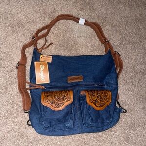 Wrangler Denim and Tan Shoulder Bag